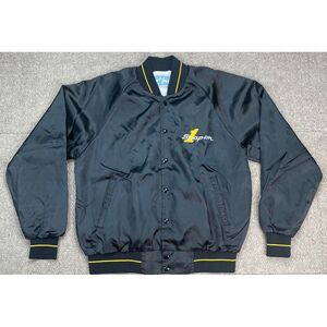 Horizon by Kaye Sportswear Vtg Men's 1 Snap-On Dragon Embroidered‎ Jacket Size L